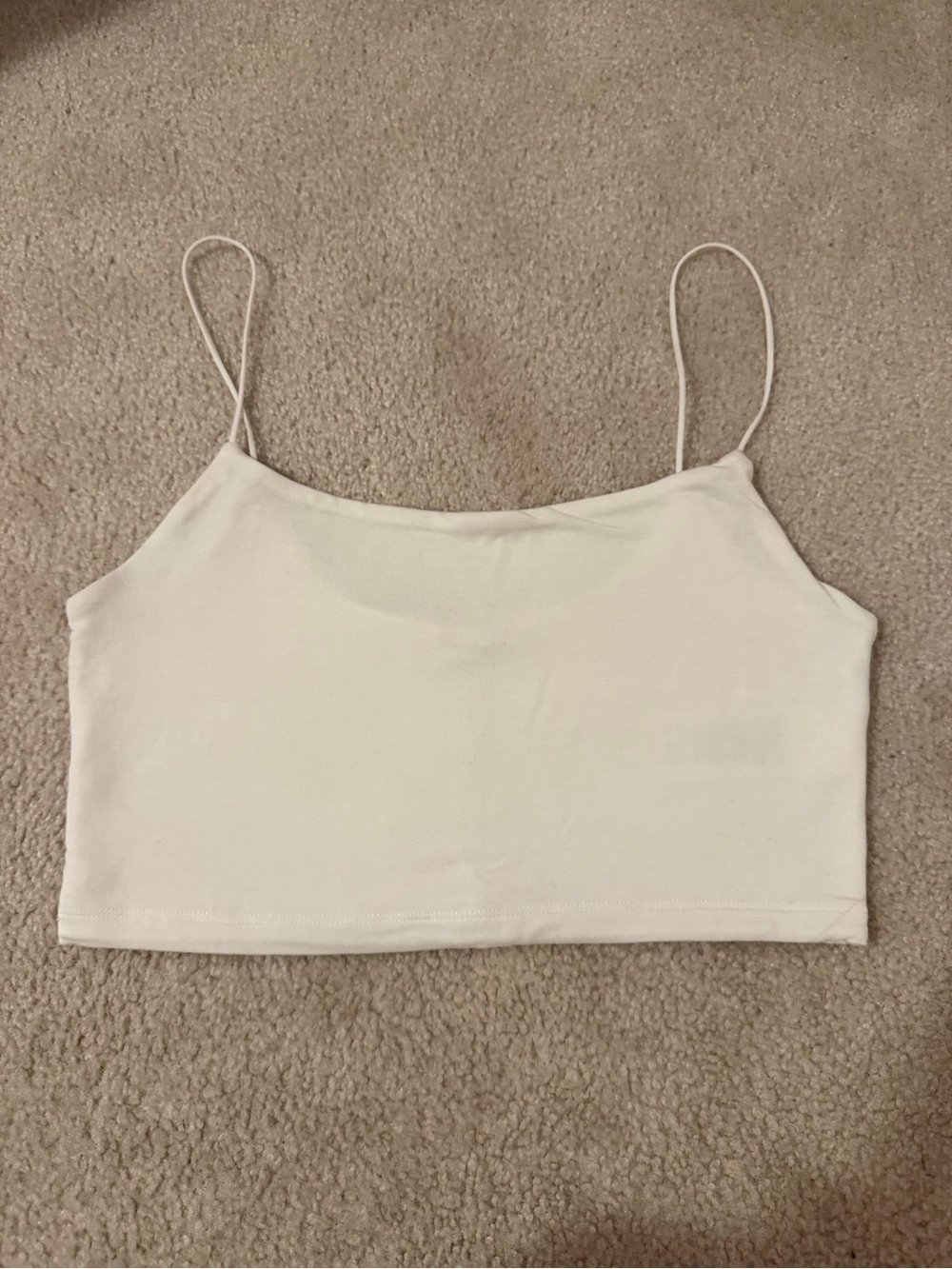 Wilfred White Spaghetti Strap Crop Camisole